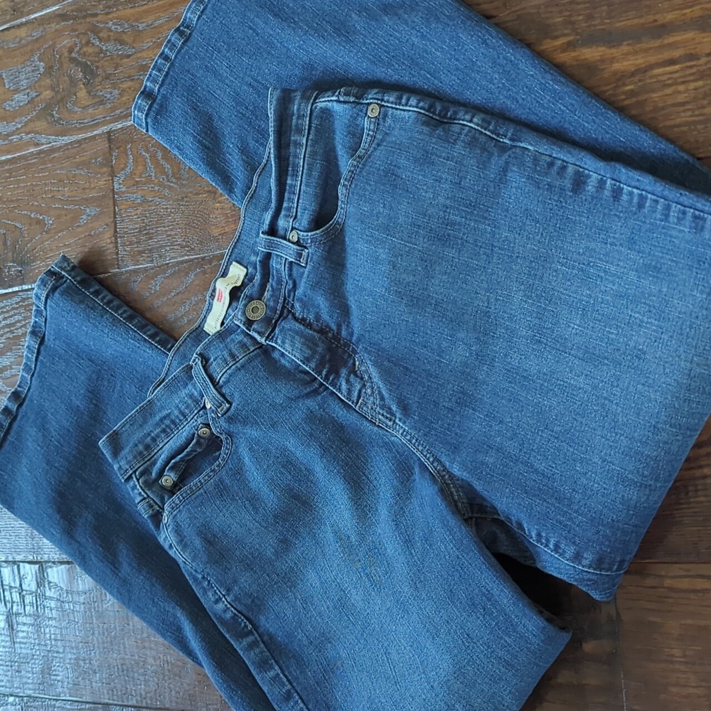 LEVI'S I Perfectly Slimming 512 Bootcut Blue Stretch Denim Jeans, 10 Short